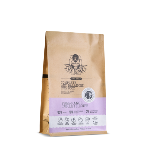 Comida natural cocinada para perros de Pavo