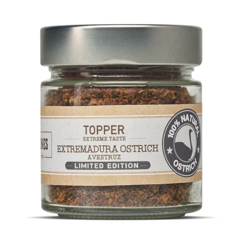 Topper avestruz extremadura para perro y gato Topper de avestruz para perro y gato. Complemento deshidratado