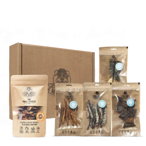 pacote de oferta para cão sea bones Pack regalo snacks marinos