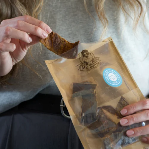 cecina de atún snack dental para perro