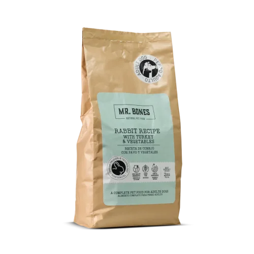pienso-para-perros-sin-cereales-conejo Pienso para perros. Receta de conejo con vegetales. Grain Free. Mr.Bones