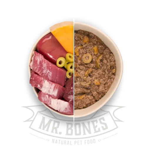 comida cocinada de cerdo ibérico para perros